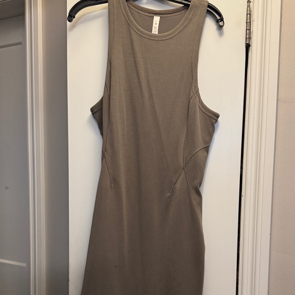Lulu Lemon Elegant Sleeveless Tan Dress